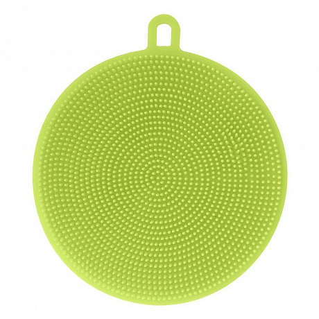 Силиконовая щетка для мытья посуды, овощей и фруктов МУЛЬТИДОМ Круг D10,5 см - Вид 1